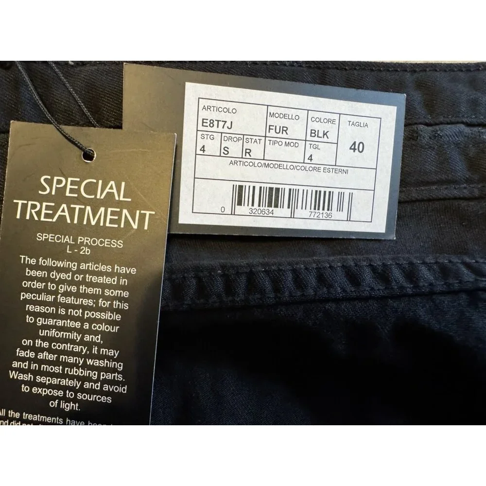 Ermenegildo Zegna Men's Black Stretch Straight Leg Jeans US 40 IT 56 NEW
